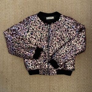 Girls Size 8 Sequin Bomber Jacket from St. Tropez